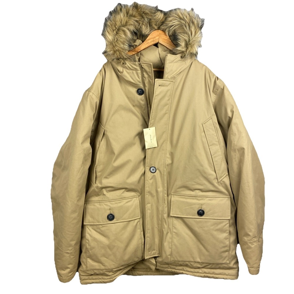 Vintage Eddie Bauer Down Parka Men's 2XLT Premium Goose Down 650 Fill Tan Puffer